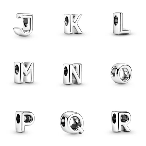 Authentic Capital letters A to Z Charm 925 Sterling Silver Women Bracelet Charm - Image 3