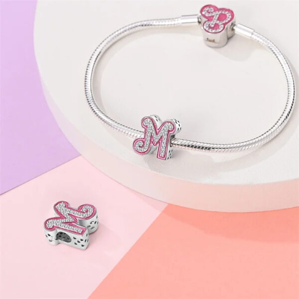 Authentic Capital letters A to Z Charm 925 Sterling Silver Women Bracelet Charm - Image 4