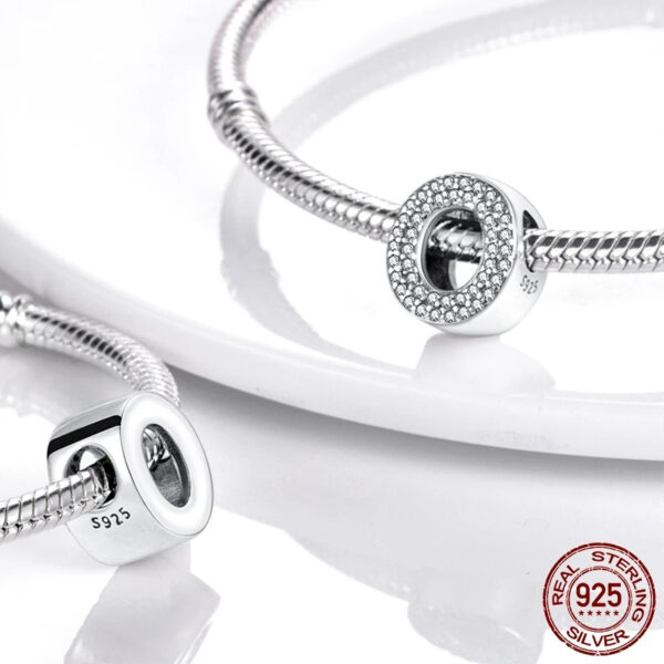 Authentic Capital letters A to Z Charm 925 Sterling Silver Women Bracelet Charm - Image 5