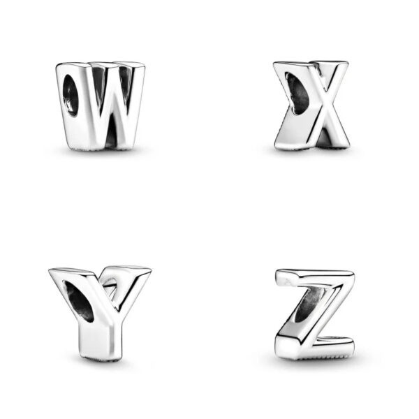 Authentic Capital letters A to Z Charm 925 Sterling Silver Women Bracelet Charm - Image 5