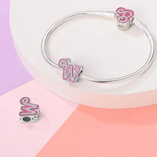 Authentic Capital letters A to Z Charm 925 Sterling Silver Women Bracelet Charm - Image 6
